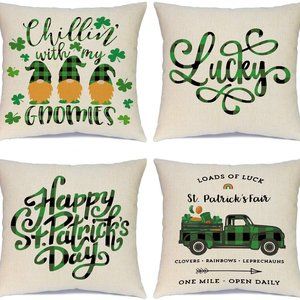 St Patrick's Day Pillow Covers Set of 4 18x18 inch